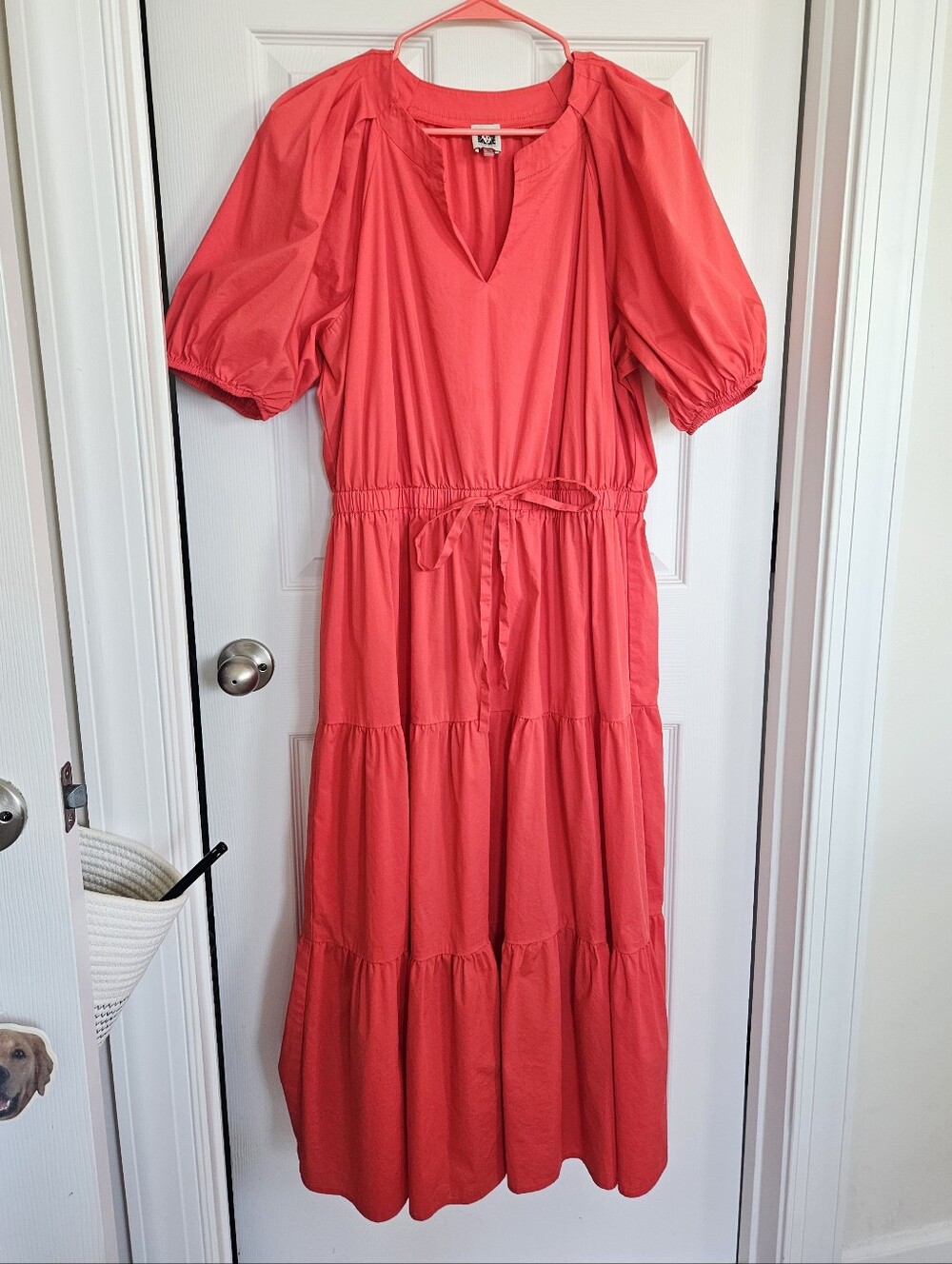 Anne Klein XL Tiered Puff Sleeve Maxi Dress